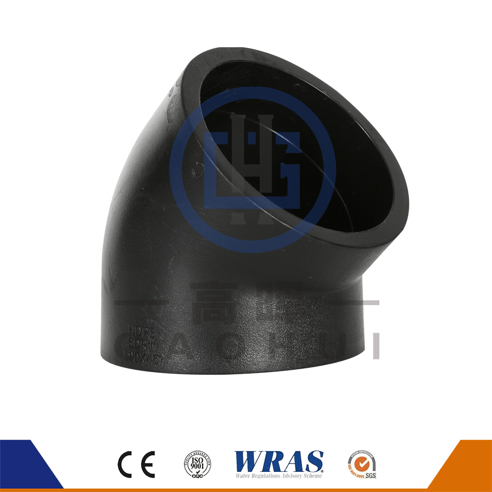 HDPE utičnica fuzija 45 ° lakat